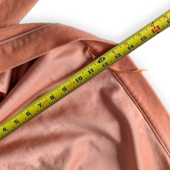 Vintage 1970s Apricot Peach Velour Wrap Robe M - Picture 11 of 11